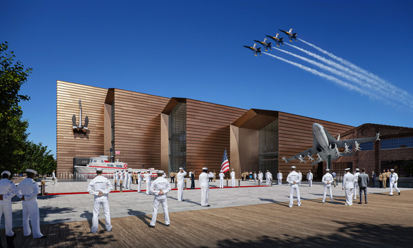 BIG_Architects's tweet photo. Excited to share our concept for the planned new National Museum of the United States Navy, unveiled at an event at the @DCNavyYard alongside our collaborators Squint/Opera and Olin Studio #NMUSN #NavyHistory #USNavy #ArtisticIdeasCompetition #WashingtonDC #Museum #NHHC https://t.co/637GKN1kbg