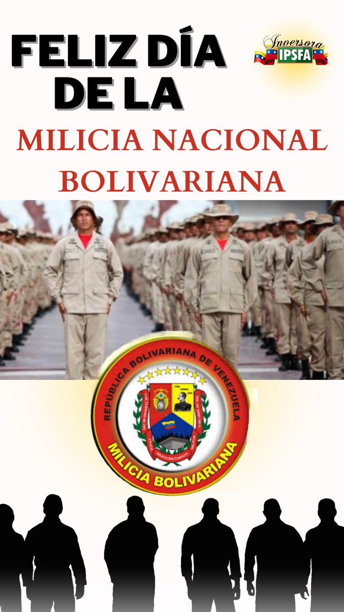 inversoraipsfao's tweet image. #ATENCION 🔉|| #VENEZUELA 🇻🇪
Feliz Día
De la Milicia Nacional Bolivariana 👏🏼
#IPSFA #Inversora #venceremos