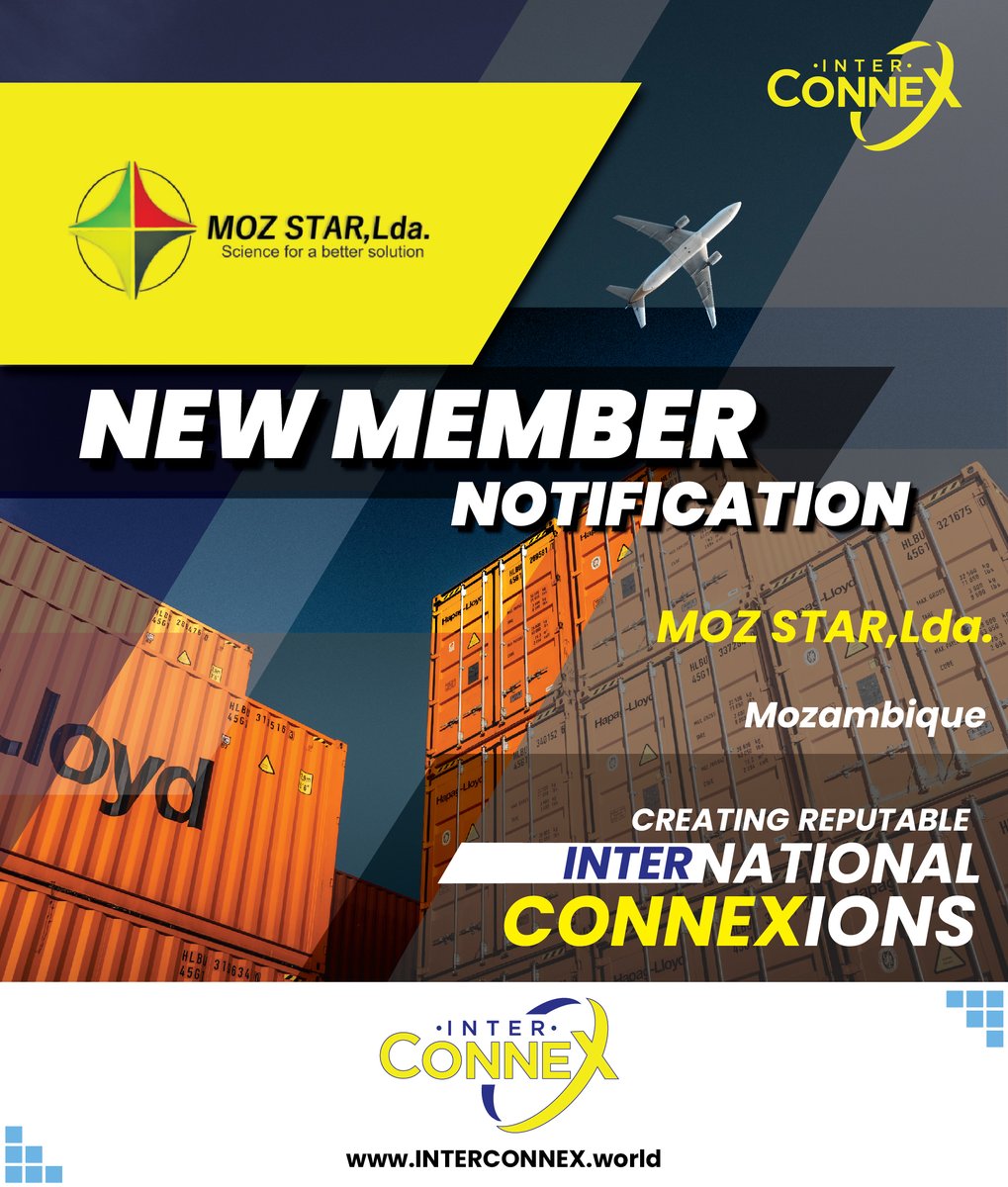 ICXNetwork's tweet photo. Inter-ConneX welcomes MOZ STAR LDA of Mozambique to creating INTERnational CONNEXions with us and our Members.
#INTERCONNEX #ICX #INTERNATIONALCONNEXIONS https://t.co/MyCqxZCx8b