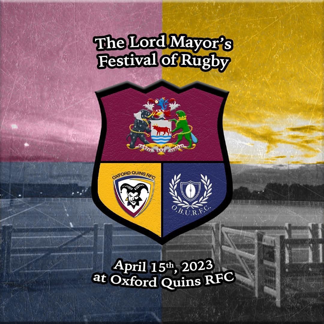 🚨 Lord Mayor’s Festival of Rugby 🚨

The Lord Mayor of Oxford’s Festival of Rugby will take place at Oxford Quins on Saturday 15th April from 1pm onwards. 

Our special guest is Lord Mayor of Oxford, Councillor James Fry

There will be music, bars and lots of rugby

#GTQ