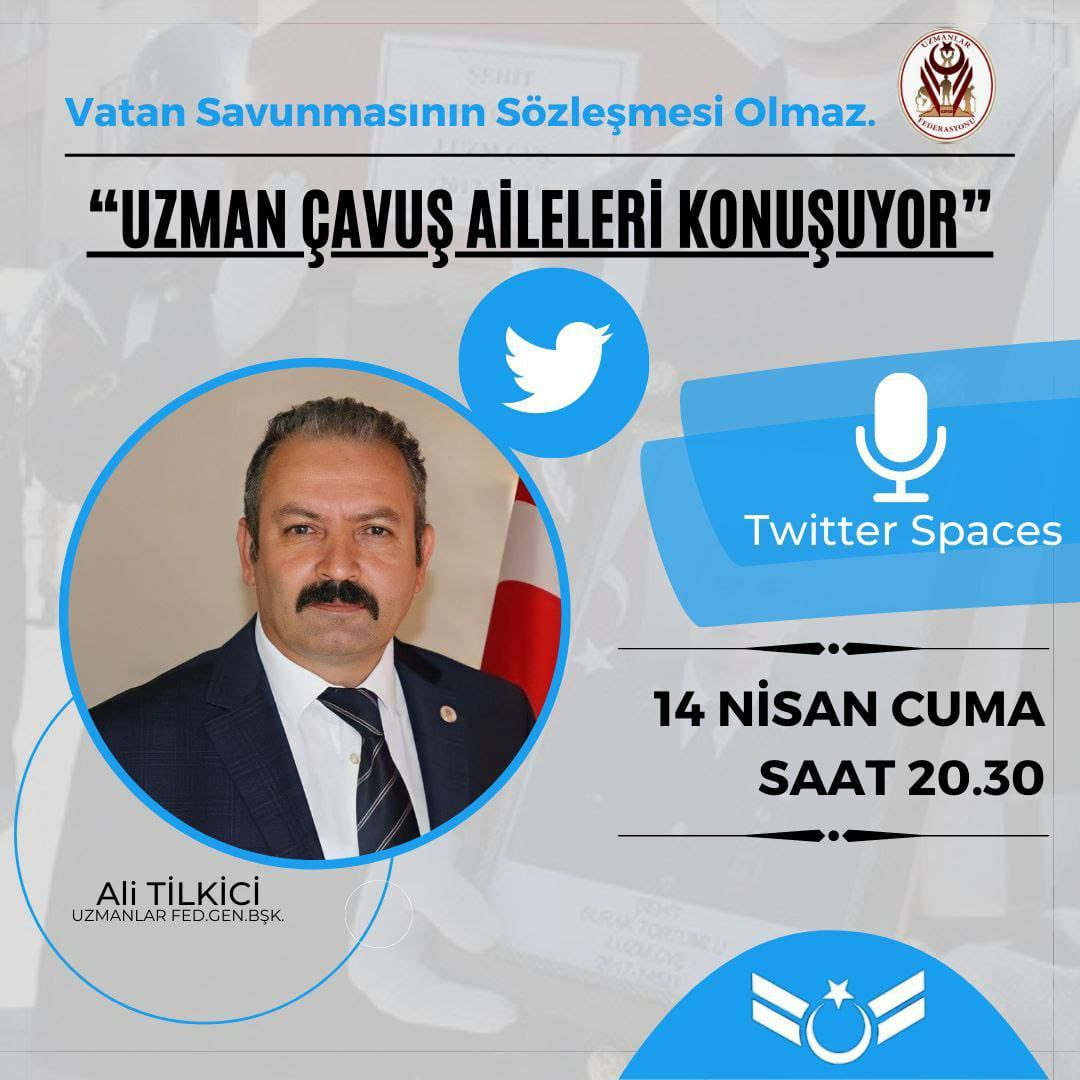 Ali Tilkici 🇹🇷 (@alitilkici38) on Twitter photo Cuma günü Saat 20.30 twitter space odamızda Uzman Çavuş Anne Baba eşleri konuşacak
Söz eli öpülesi Analarımızda olacak
Bekleriz odamıza..
 #ReisSözleşmeUzmÇvşaDert Cuma günü Saat 20.30 twitter space odamızda Uzman Çavuş Anne Baba eşleri konuşacak
Söz eli öpülesi Analarımızda olacak
Bekleriz odamıza..
 #ReisSözleşmeUzmÇvşaDert