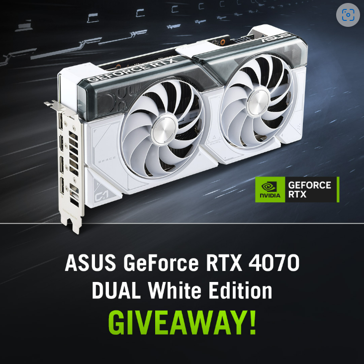 ASUSUSA's tweet photo. 🎁Giveaway Alert‼

In case you missed our livestream earlier, we announced that we're giving away an ASUS @NVIDIAGeForce RTX 4070 Dual White Edition ⬜

Follow our @ASUSGraphicsNA to enter this giveaway!

See all the ways you can enter 👉 https://t.co/ulND0DMO1A

#RTX4070 https://t.co/A48MQr9GxP