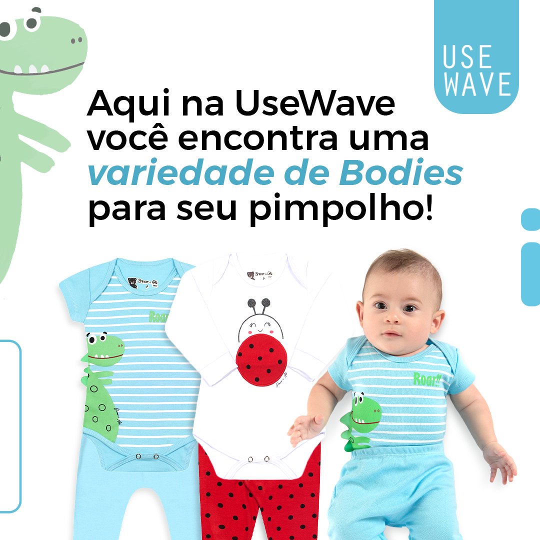 UseWaveStore's tweet image. Confira 6 dicas super legais que separamos para ajudar você a escolher os bodies para seu pequeno com facilidade. ☺

Na UseWave você encontra uma variedade de bodies com estampas, cores e modelos confortáveis e de qualidade.  😉

📲Acesse usewave.com.br.

 #dicamamae