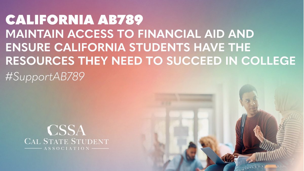 csustudents's tweet photo. California college students should be able to keep their #FinancialAid, especially when facing personal hardship. 

#AB789 would help these students maintain access to a critical resource that helps them remain in college and complete their degrees. 

#SupportAB789 https://t.co/vZ4nC8hhBy