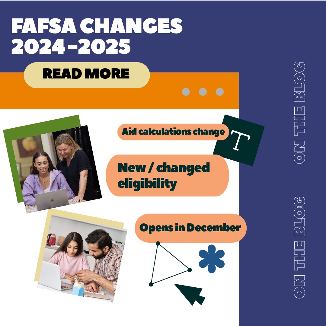 EducationQuest's tweet image. FAFSA changes...what are they and why should I care? 🤷 Read this week&apos;s blog to find out!
eqf.org/43jvlml 
#FAFSA #freecollegehelp #educationquestblogs