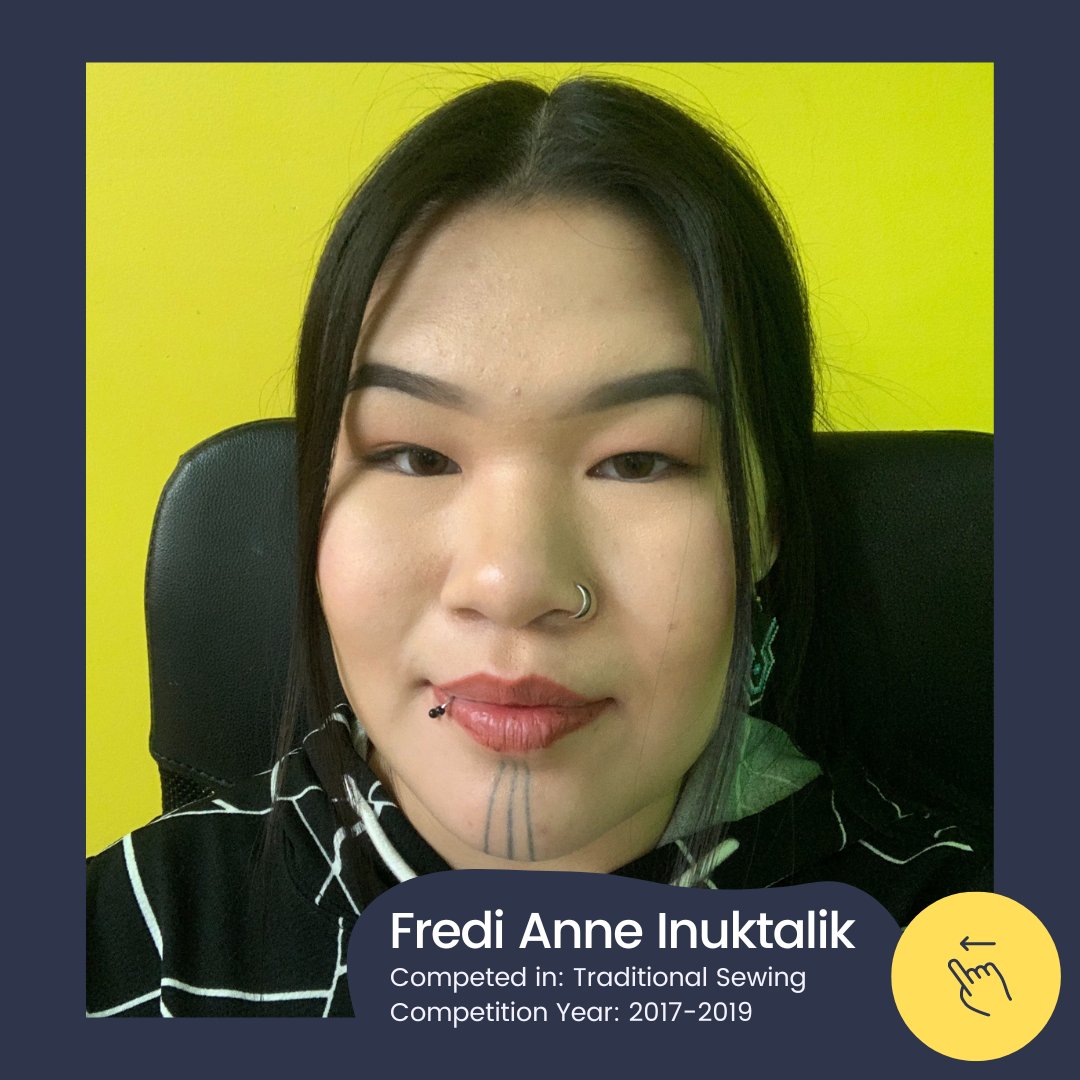 skillsnt's tweet photo. Fredi Anne Inuktalik competed in past Skills Canada NWT Territorial competitions and has signed up to compete in the TV/Video Production category this year! 
To learn more, check out our website: https://t.co/cznarVNYIr
#skillsnt #territorialcompetition https://t.co/K79TaU7q9Q