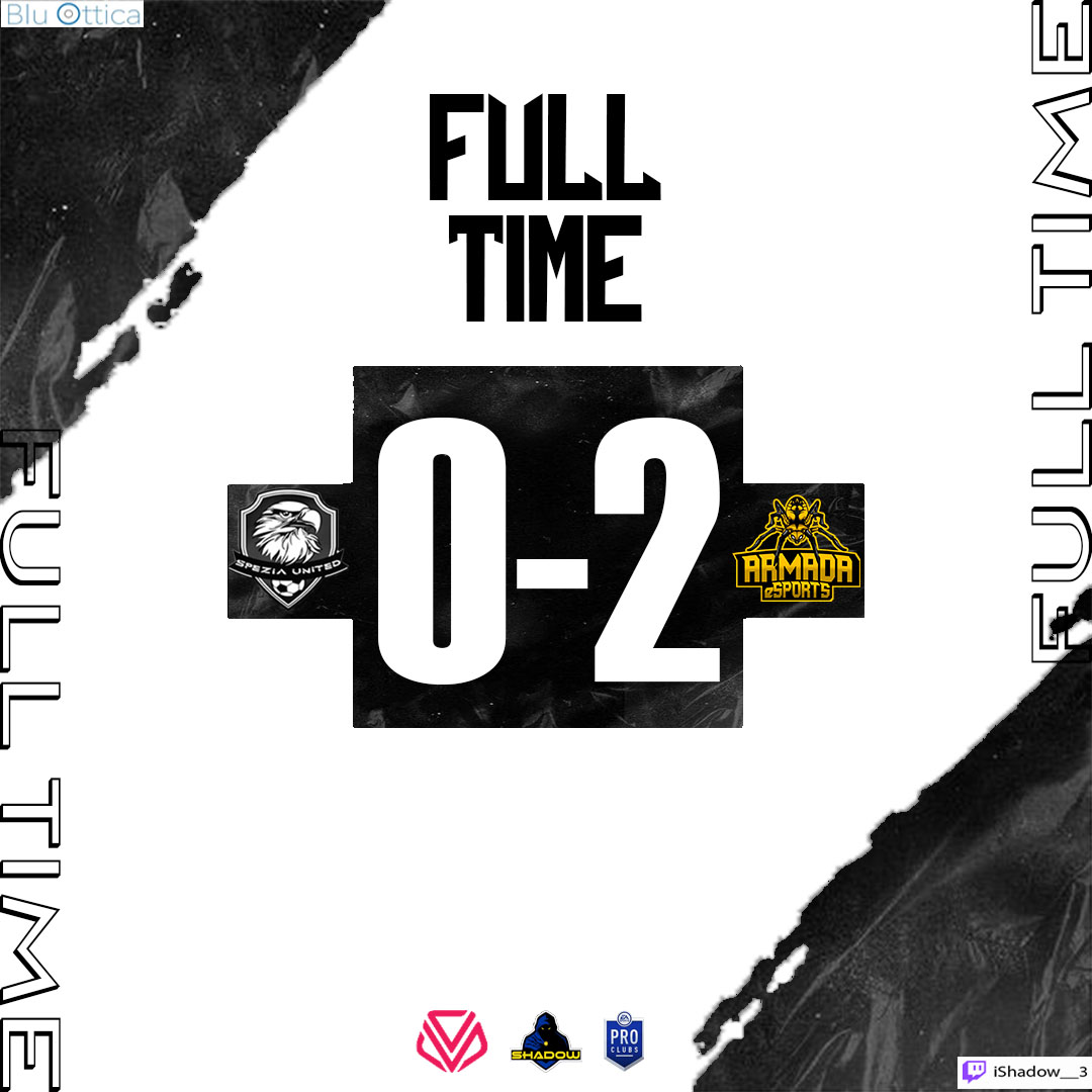 Spezia United (@speziaunited) on Twitter photo โฝ๏ธ|FULL TIME|โฝ๏ธ
๐| <a href="/VPLItaly/">VPL Italy ๐ฎ๐น</a>
๐๏ธ| 9^ Giornata
๐| <a href="/ArmadaeSports/">Armada Esports</a>
โ| 0-2 โฝ๏ธ|FULL TIME|โฝ๏ธ
๐| <a href="/VPLItaly/">VPL Italy ๐ฎ๐น</a>
๐๏ธ| 9^ Giornata
๐| <a href="/ArmadaeSports/">Armada Esports</a>
โ| 0-2