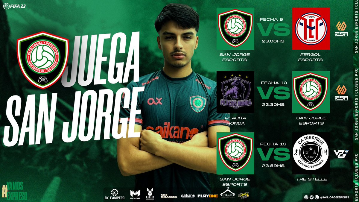 sanjorgeesports's tweet photo. ¡HOY JUEGA EL EXPRESO! 👊
Estos son los rivales de esta noche del Expreso por la Liga @IESAFIFAar
⏰23:00hs vs @FergoleSports
⏰23:30hs vs @PlacitaHonda
Y por otro lado por la #Fecha13 se enfrentará a #TreStelle a partir de las 23:59 hs.
#VamosExpreso💚 https://t.co/FWeMXPeCSv