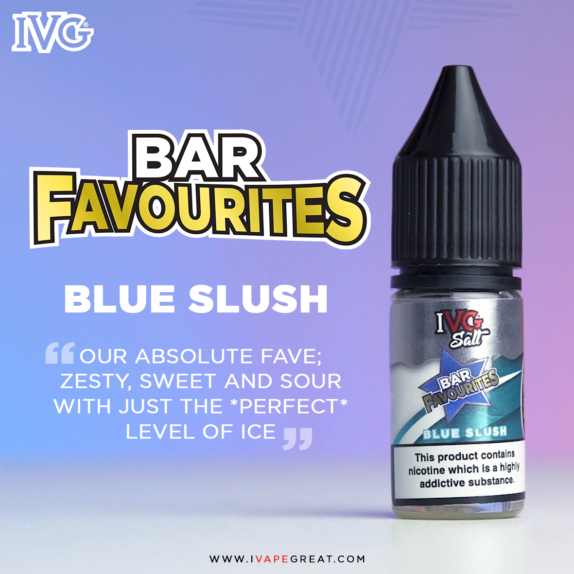 ivgeliquids's tweet photo. "Blue Slush is a standout winner of the range. 10/10"
#ivapegreat #quitwithivg #quitsmoking #nicsalt #Vapril #VApril2023 #IVGSalt https://t.co/4sSMJtofyf