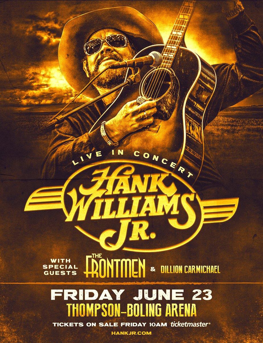Hank’s bringing his live concert to Knoxville, TN this summer with @TheFrontmenLive and @dilloncmusic! Tickets go on sale tomorrow.