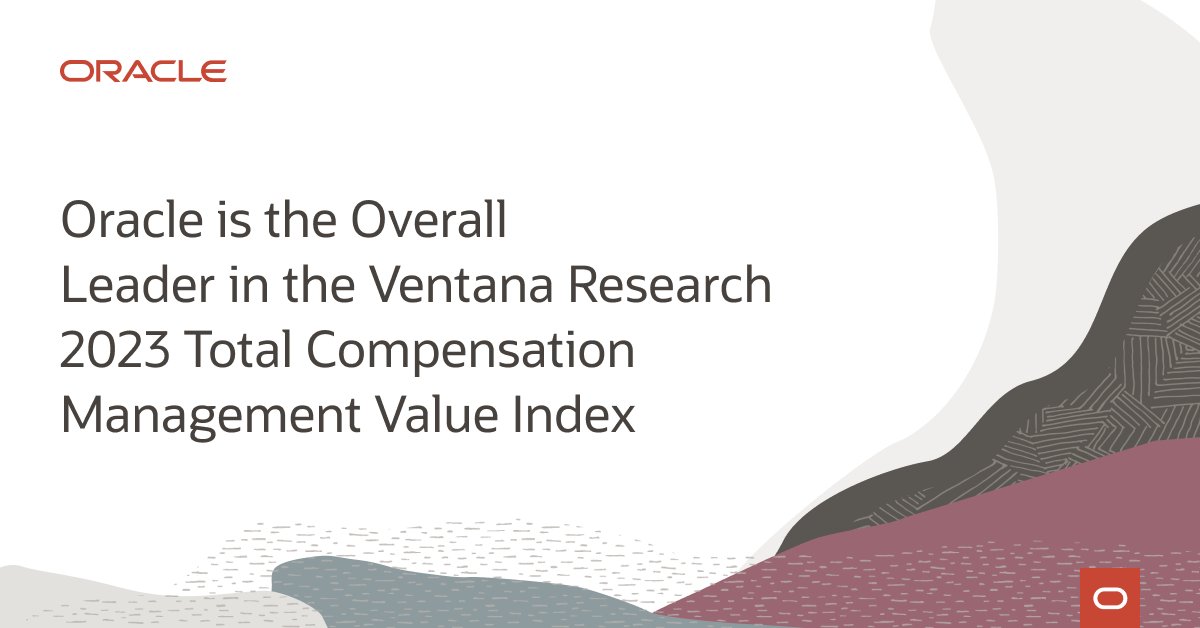 MarykateReese's tweet photo. .@Oracle has been classified as Exemplary and was named the #1 Product Experience Leader and Customer Experience Leader in the 2023 @VentanaResearch Value Index for Total Compensation Management! https://t.co/Mnqx873slO https://t.co/CC8ZRRv51N