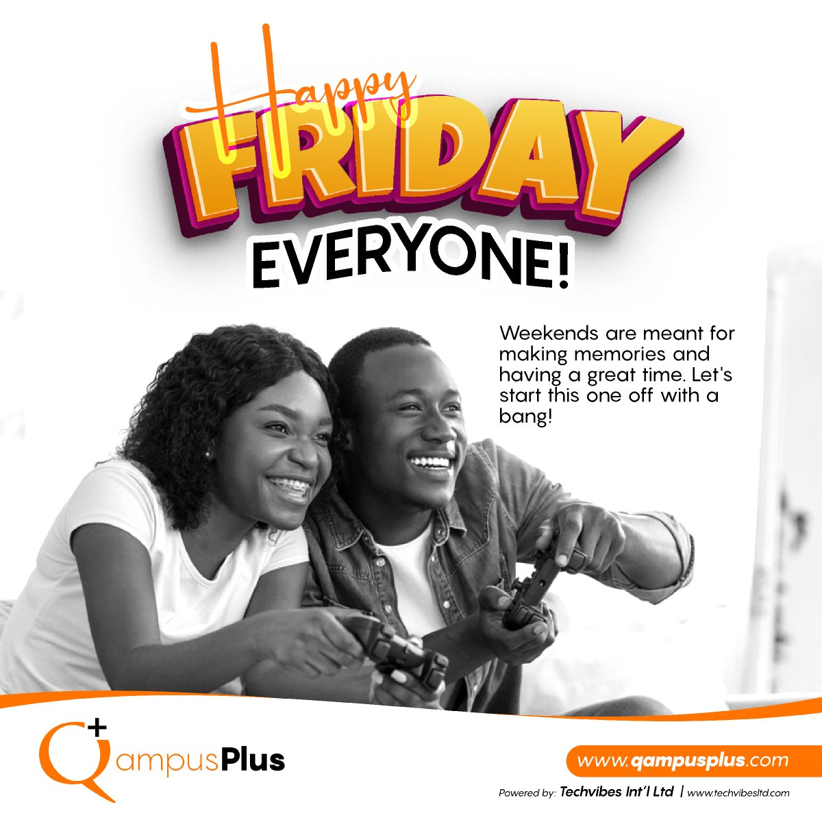 Qampusplus's tweet photo. have an amazing and fun weekend ahead! #TGIF #weekendvibes #qampusplus #Students https://t.co/UKsFy0Kmha