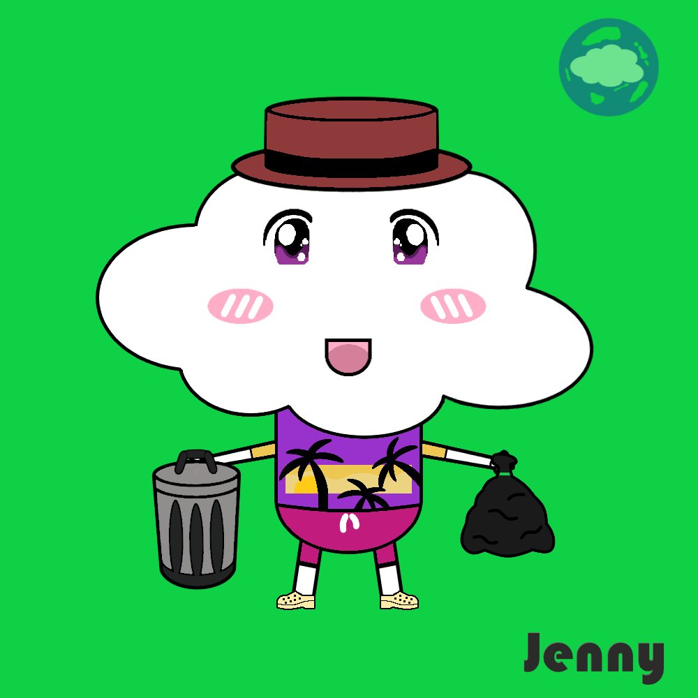 twis_ter3's tweet photo. Hey guys🖐
This is Jenny, she works as a cashier. She is a resident of CleanAndClouds☁️. Jenny always throws the garbage in the trash can.❤🌍❤
Share a tweet so that everyone knows about it💪
#nft #NFt #Giveaway #CleanNFT #Share #Whitelist https://t.co/XCeiDFIjUI
