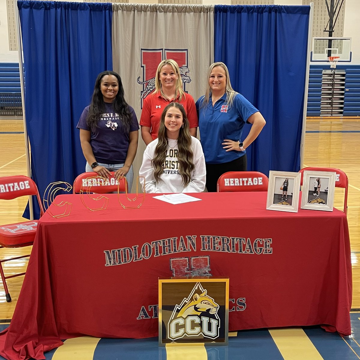 CoachHolt25's tweet photo. Yesterday was a special day for these 2 seniors! What a blessing to get to coach them the last 2 years! 🤩 I will MISS them like crazy but know they will make a positive impact at the next level. Congrats again @TaysieT and @HuffKora !! ❤️💙🏀 #MISDProud #OnceaJagAlwaysaJag https://t.co/jLtRCjYtdH
