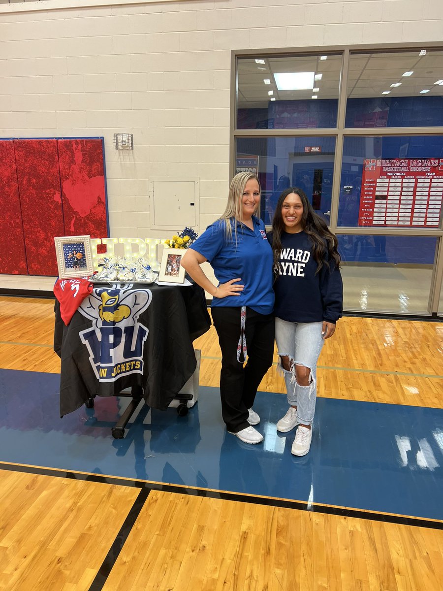 Yesterday was a special day for these 2 seniors! What a blessing to get to coach them the last 2 years! 🤩 I will MISS them like crazy but know they will make a positive impact at the next level. Congrats again <a href="/TaysieT/">Taysie Trejo</a> and <a href="/HuffKora/">Kora Huff</a> !! ❤️💙🏀 #MISDProud #OnceaJagAlwaysaJag