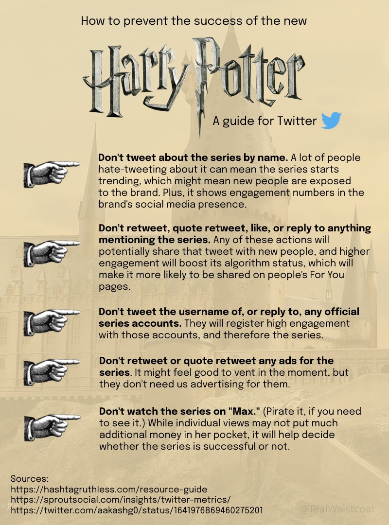 TealWaistcoat's tweet photo. News of a wizard reboot has been infuriating for a lot of people, especially the #OurFlagMeansDeath fandom. So, I've put together a couple of Twitter guides for getting #OFMD the attention it deserves without necessarily also supporting the wizard show. Hope it helps. https://t.co/8bmrh2heq6