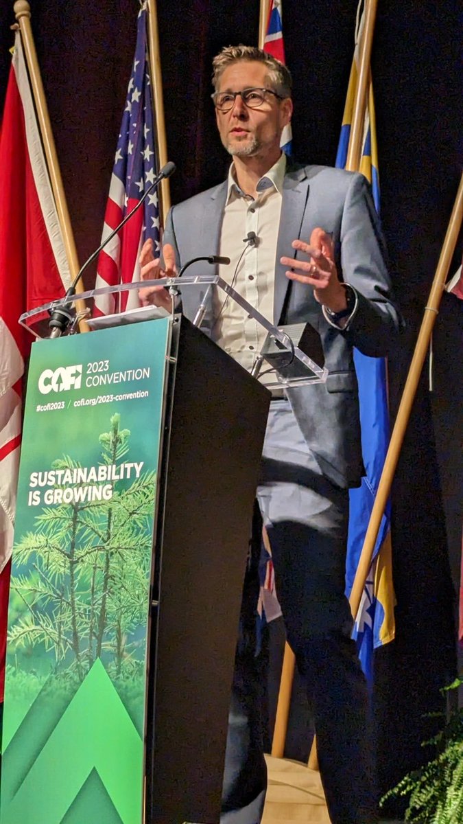 COFI_INFO's tweet image. "We need to embrace &amp;amp; adopt these new #technologies to move the forest industry forward," urges Dominik Roeser, @UBC's Forest Programs Director, during #ForestTech &amp;amp; Digitizing Solutions for BC &amp;amp; the World at #cofi2023 with @UNBC's Dr. Kathy Lewis
