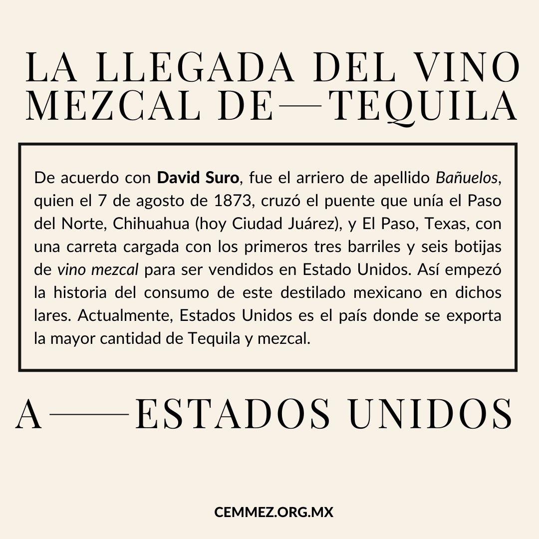 Cemmez_'s tweet photo. La llegada del vino mezcal de Tequila a Estados Unidos.

#mezcal #maguey #agave #culturadelmezcal #destiladosmexicanos #cemmez https://t.co/UeXHTeqZma