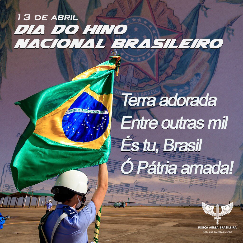 13 de abril | Dia do Hino Nacional Brasileiro🇧🇷

Uma homenagem da Força Aérea Brasileira a um dos quatro símbolos oficiais da República Federativa do Brasil.

#FAB #HinoNacionalBrasileiro
