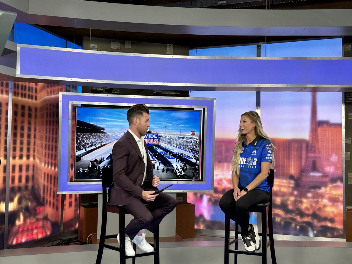 LP joins @LasVegasNOW! #TSRnitro | #Vegas4WideNats | @NHRA | @LeahPruett_TF | @code3associates | @Dodge