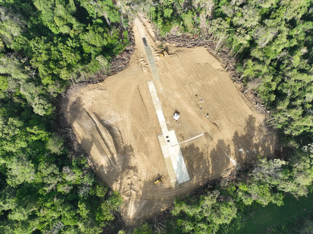 TouchstoneExp's tweet photo. The Cas-C site is designed to accommodate 4 wells. In this photo taken last week, you can see the concrete pad for the drilling rig as well as the locations of the first 2 wells. Concrete pouring for the location and access road is progressing. Stay tuned for some updated photos. https://t.co/BYCwC1nM3n