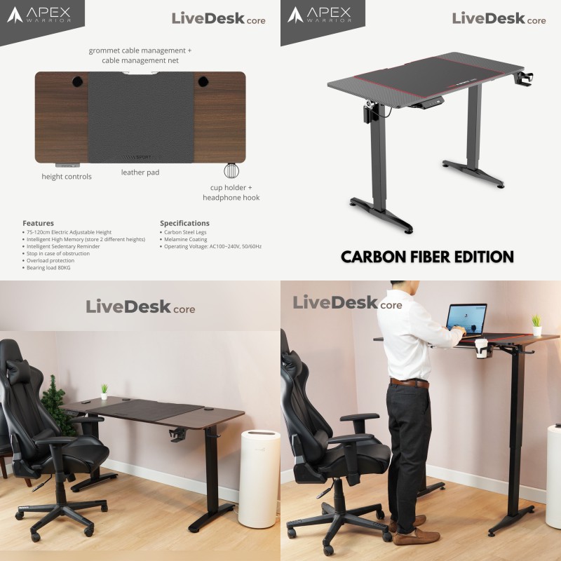✨ LiveDesk Core Sit Standing Meja Electric Adjustable Work Gaming Desk ✨

Rating : 5,0
Link Produk : shp.ee/imiauvn
Gratis Ongkir : bit.ly/3lfjsN4