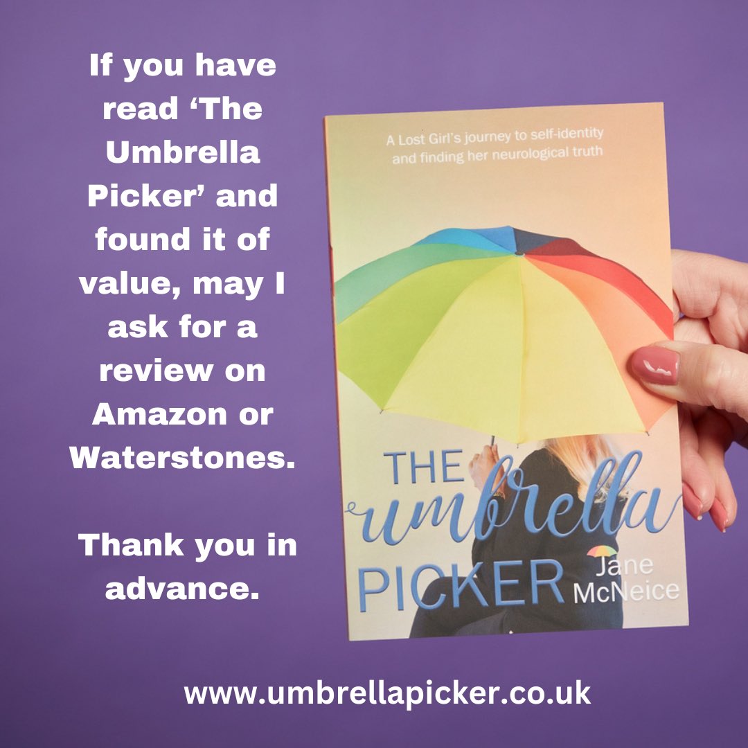 Umbrella_Picker's tweet photo. #nomorelostgirls #AutismAwarenessMonth #lostgirls #latediagnosis #autism #actuallyautistic #anxiety #depression #burnout #neurodiversity #neurodivergent #eatingdisorder #autismmemoir #memoir #heartledwriters #heartledauthor #Readers #independentauthor #yorkshireauthor #debutbook https://t.co/ZyaxX7ycNK