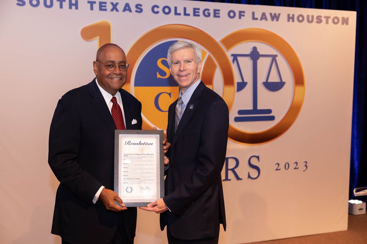 RodneyEllis's tweet photo. Today I joined South Texas College of Law Houston's Centennial Founders Day. We celebrate 100 years and the over 16,000 legal professionals that credit @STCL_Houston with preparing them for a lifetime of successful practice and service. Here's to another 100 years of excellence. https://t.co/0VlgNnfBJv