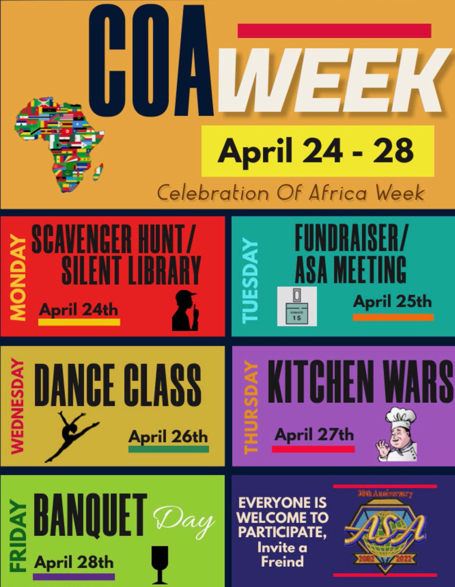 UTSA_ASA's tweet image. WE’RE BACKKK!!!😎

Celebration of Africa Week is back once again and fast approaching🫣
Hope you guys are ready for the fun and exciting events we have in store😏
#CelebrationofAfricaWeek