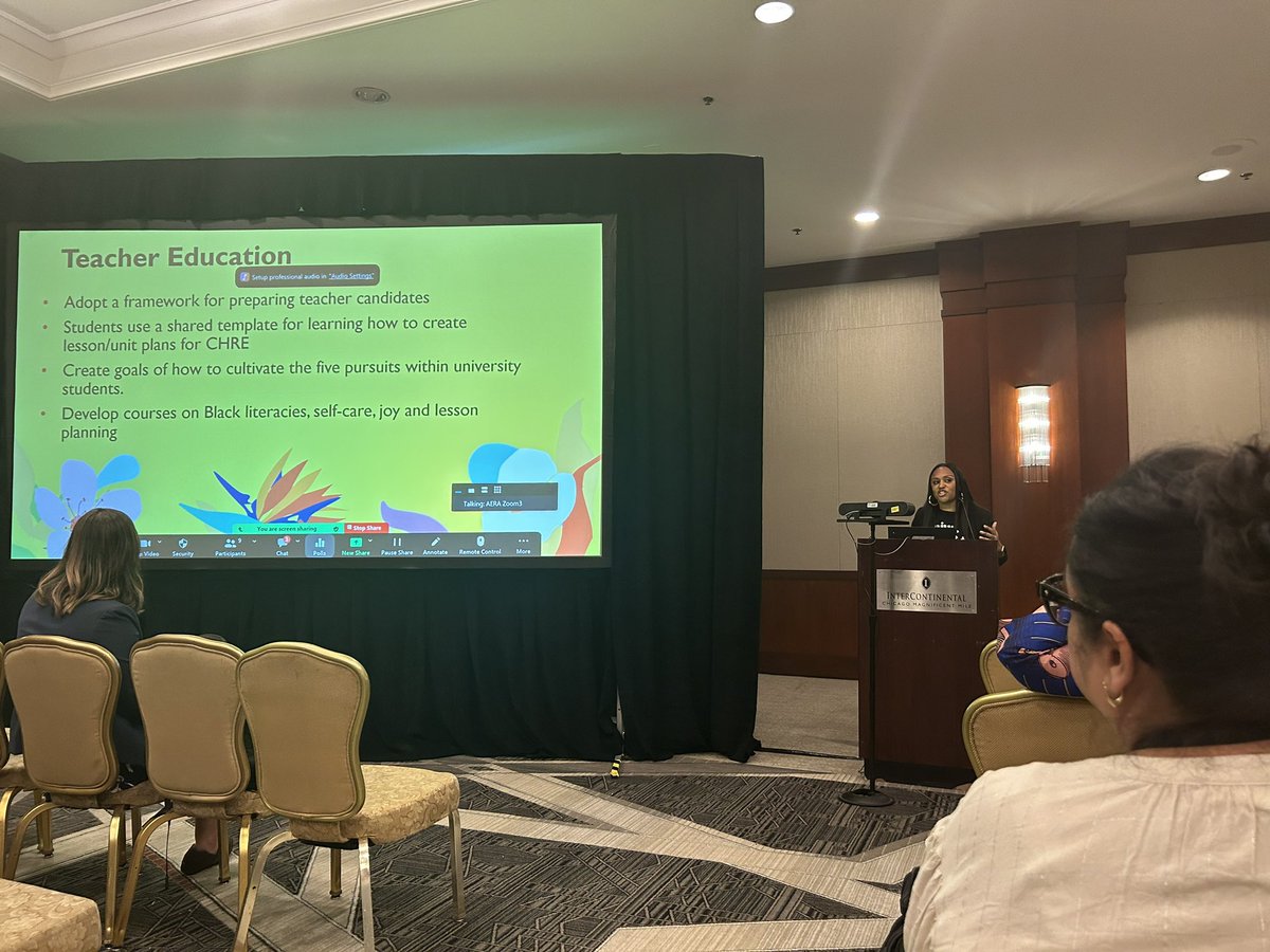 feministteacher's tweet photo. This is what we need in teacher education. @GholdyM on cultural and historical responsive pedagogies on Black literacies, joy, and self-care #AERA2023 #AERA23 #literacies @writinglit @AERA_EdResearch https://t.co/dlK1CUDbDn