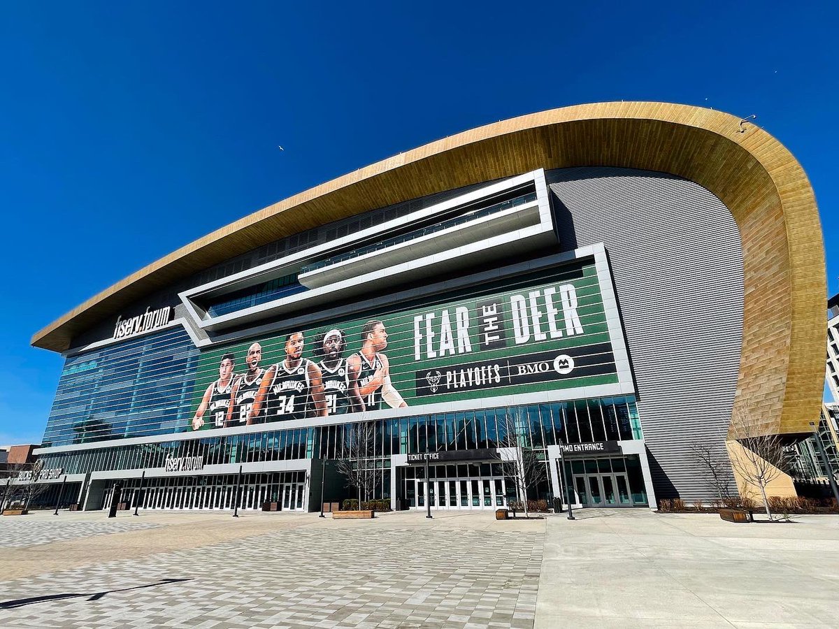 FiservForum's tweet photo. Playoffs ready! 🦌🎉🔜🏀 #FearTheDeer https://t.co/hvSyWBhVvz