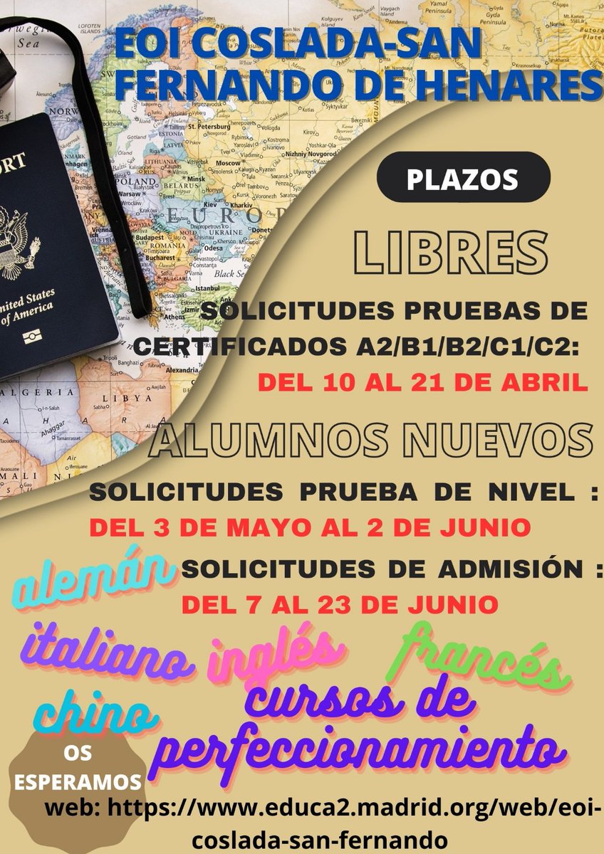 Admisión para las pruebas libres y admisión para el curso 2023-2024. ¡Os esperamos en nuestra página web!