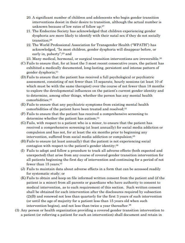ErinInTheMorn's tweet photo. The Missouri bill is a total ban on trans adult care.
1) It says you need 3 years of "intense dysphoria."

2) "Intense dysphoria" will cause depression, anxiety.

3) Depression, anxiety, disorders must be cured first.

4) If you cure it, they'll say the dysphoria wasn't "intense" https://t.co/bIx2yAWhVR