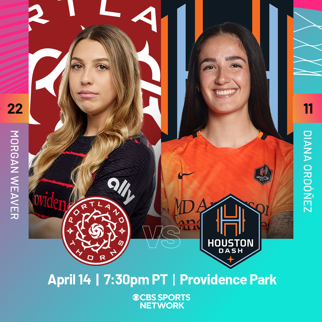 National Women’s Soccer League (@nwsl) on Twitter photo Retweet this for us please 🙏
🏠 <a href="/ThornsFC/">Portland Thorns FC</a>
🆚 <a href="/HoustonDash/">Houston Dash</a>
📅 Friday, April 14
⏰ 7:30 PM PT
📺 CBS Sports Network
🎟️ bit.ly/3UwEDY9
#WePlayHere Retweet this for us please 🙏
🏠 <a href="/ThornsFC/">Portland Thorns FC</a>
🆚 <a href="/HoustonDash/">Houston Dash</a>
📅 Friday, April 14
⏰ 7:30 PM PT
📺 CBS Sports Network
🎟️ bit.ly/3UwEDY9
#WePlayHere