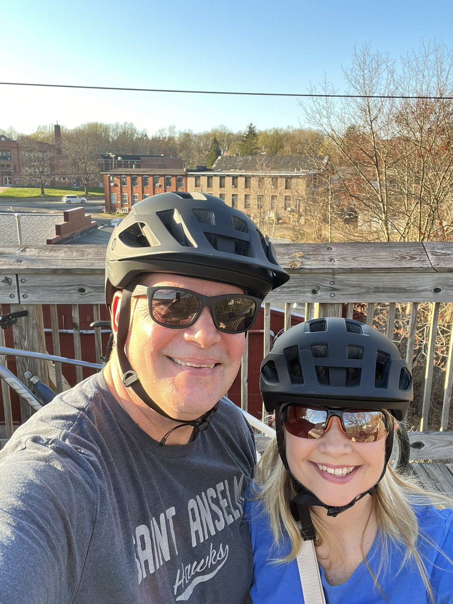 Evening bike rides with our new matching Smith helmets! @smithoptics #PursueYourThrill