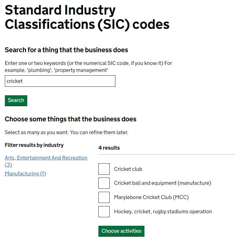 themediataxguy's tweet photo. I know it is a British institution, but when you register for VAT and put in "Cricket" into the SIC search box, @mccofficial has its own catergory.

Surely the MCC is only one business that can choose this option (and I expect they have been registered for a long time)?! https://t.co/aC2GhuQVOC