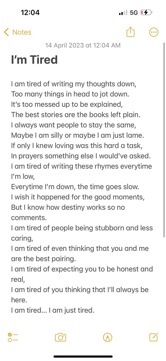 KHasmati's tweet photo. I’m Tired - A Poem for everyone who’s tired of dealing with emotional and mental breakdowns. https://t.co/xzretUCGcm