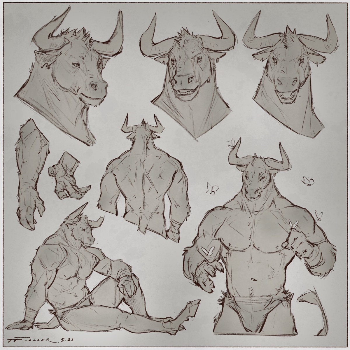 Old Cypress/minotaur sketches 🐮 