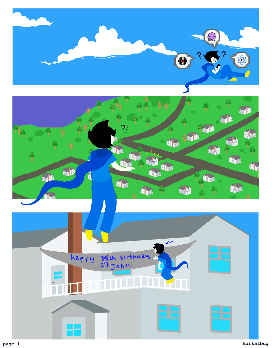 karkatbug's tweet photo. Happy homestuck day and happy birthday John!!!
I love these goofballs so much
#homestuck #homestuck413 #413countdown (1/2) https://t.co/EVZ49PyrAA
