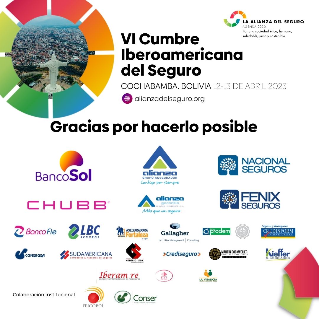 🙏Gracias a #Cochabamba y a todos los auspiciadores por haber hecho posible el éxito de la 
VI Cumbre del Seguro 2030
<a href="/BancoSol/">BancoSol</a> #alianzaseguros #nacionalseguros <a href="/Chubb_Seguros/">Chubb Seguros</a> #seguros #ODSeguros