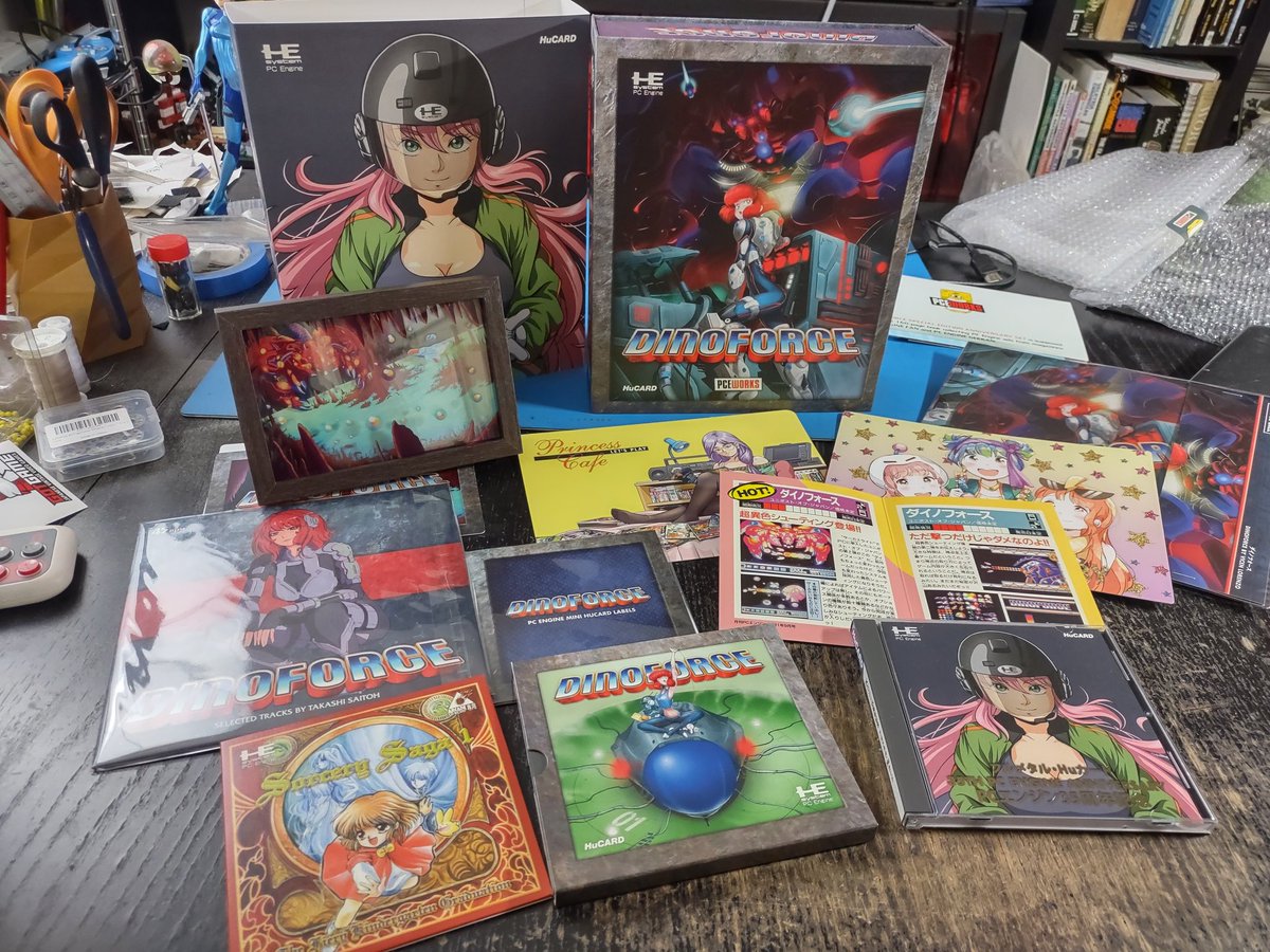 ScarletImpaler's tweet photo. Here's what we pulled on out on stream on Monday for the #Dinoforce Anniversary Edition from PCEWorks! Honestly, too many photos to upload on Twitter, haha. But this package is amazing!
#PCEngine #RETROGAMING
#retrogames #videogame #Turbografx #NEC https://t.co/u1DFigJmjr