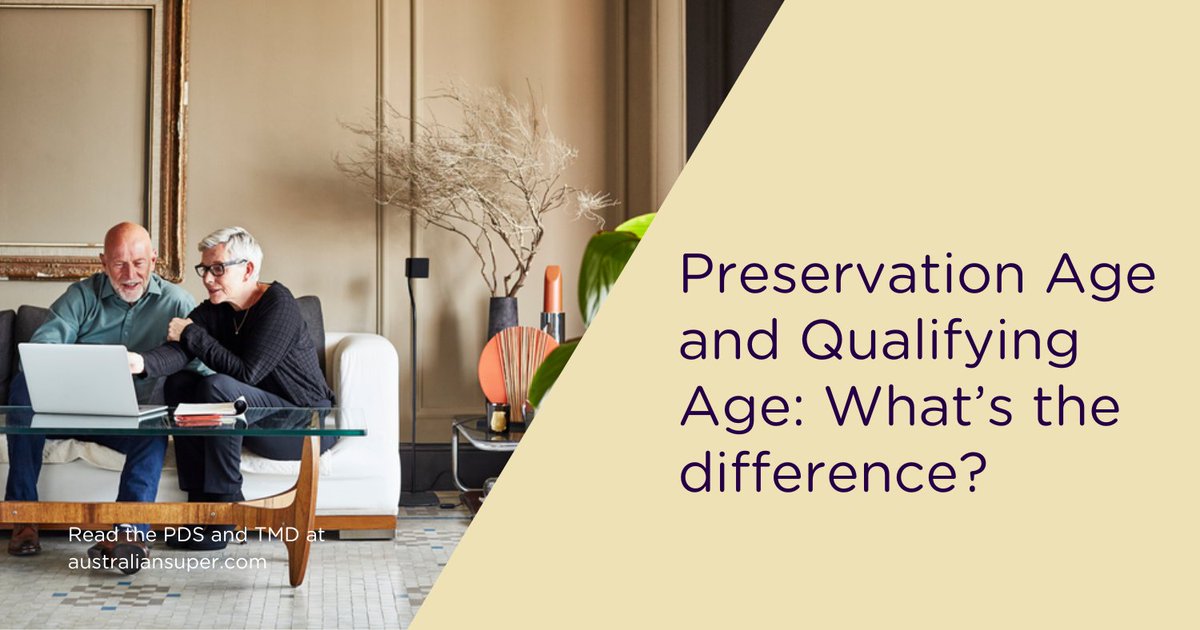 When it comes to super and your retirement, there are 2 important ages you need to be aware of: your Preservation Age and your Qualifying Age.

Learn more about the key differences between both: ausup.me/3KxYem8 

Read the PDS and TMD at ausup.me/3ZuXW59