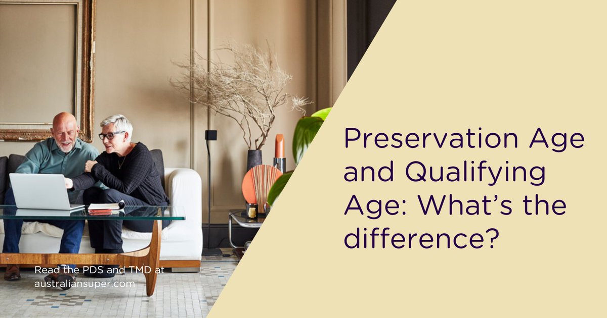 When it comes to super and your retirement, there are 2 important ages you need to be aware of: your Preservation Age and your Qualifying Age. Learn more about the key differences between both: ausup.me/3KxYem8 Read the PDS and TMD at ausup.me/3ZuXW59