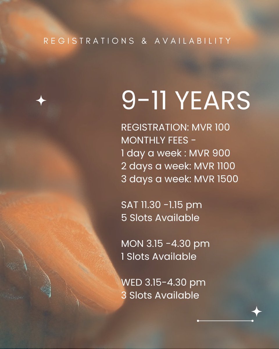 We have some slots available for our regular classes that we’ll be resuming after Ramadan.