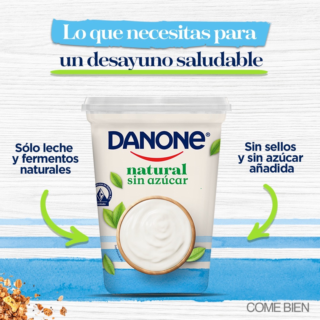 ¿Sabías que nuestro Danone Natural sólo tiene dos ingredientes? Leche y fermentos naturales. ¡Pruébalo! Es ideal para tener desayunos más saludables.