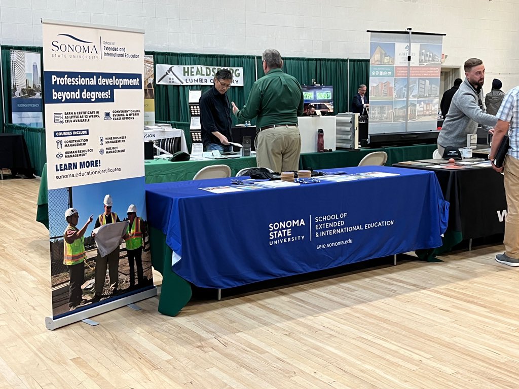 SSUExEd's tweet image. Happening Now! Come by and visit our table at the @csiconstruction Construction Technology Expo at the Santa Rosa Veterans Memorial Building. Free Admission!