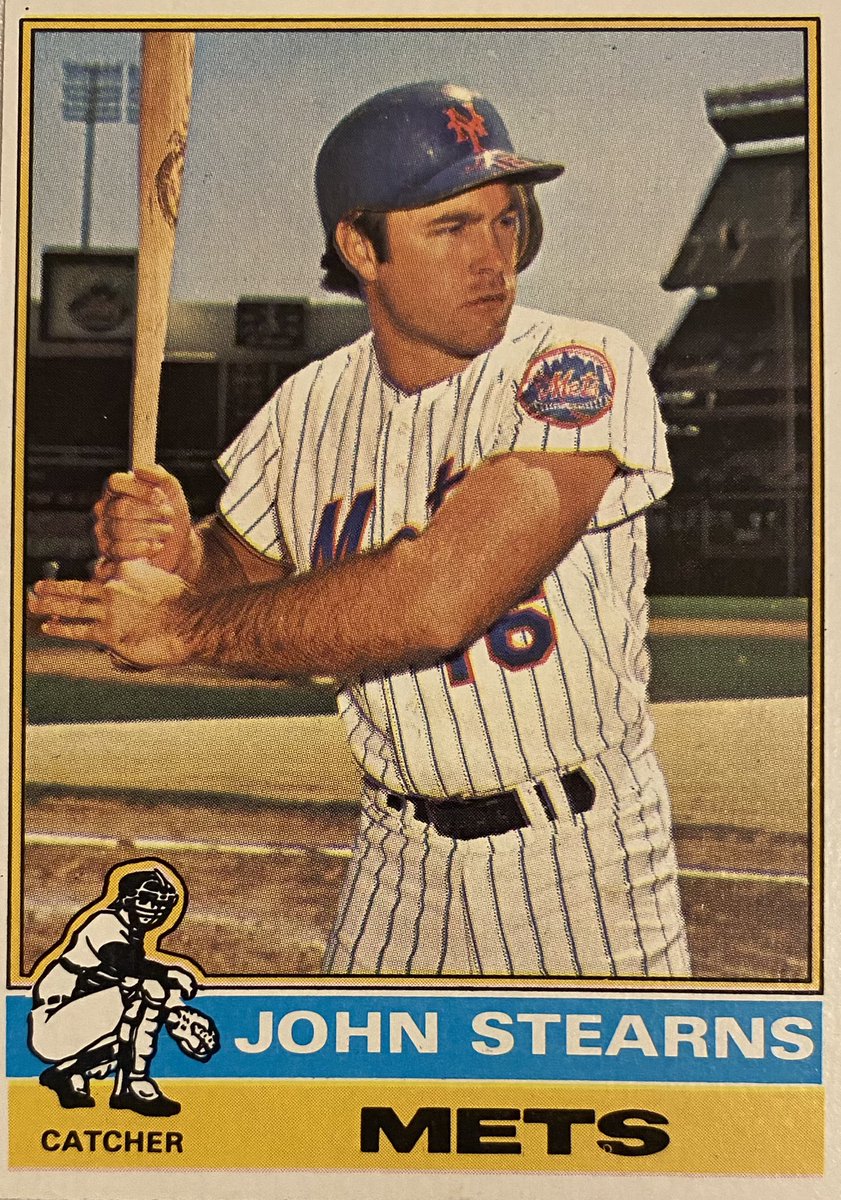 Southpaw__1975's tweet photo. JOHN STEARNS—1976 Topps 🧡💙 John’s Rookie Card #JohnStearns #Mets #LGM #Topps1976 #RookieCard #Catcher #AllStar https://t.co/40vkpasFRL