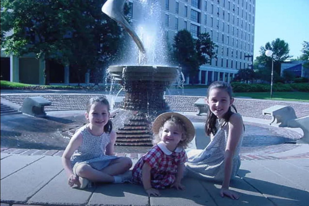 MA_Tietjen's tweet photo. Who would have thought 20 years later she would be on this campus again as a student? One month from today @ktietjen17 will join these two cousins as a Creighton alum. #allergies https://t.co/xLb7twGr7c