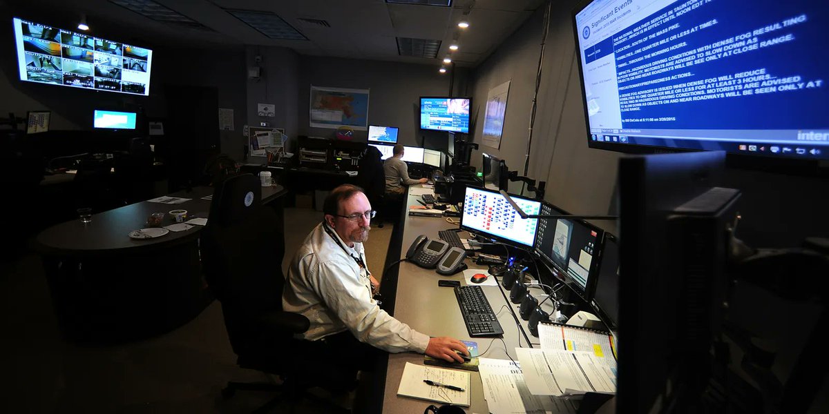 MassEMA's tweet photo. MEMA's Communications Center serves as the Commonwealth's alert and warning point, enabling direct communications with the @fema Operations Center, all 50 states, @NWSBoston, and MA district control points. #NAWAS system ensures dissemination of information concerning disasters. https://t.co/zMR1D9w83s