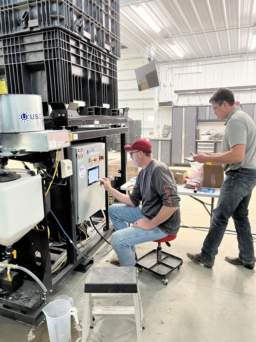 A glimpse behind the magic <a href="/EdenRidgeFarms/">Eden Ridge Farms/Intellegient Ag</a> to get our <a href="/pivotbio/">Pivot Bio</a> nitrogen on-seed all treated for our customers as planting really ramps up in Iowa. We’ve been at it for weeks and the end is in sight. We do enlist pretty cute help! #plant23 #agtwitter #agriculture